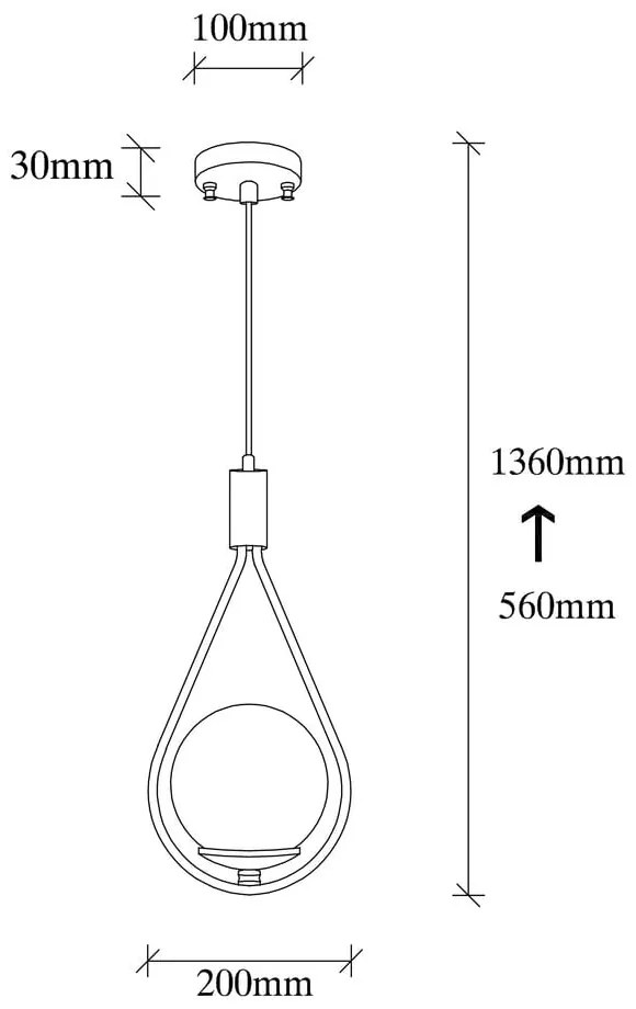 Черно висящо осветително тяло със стъклен абажур Sessiz – Opviq lights