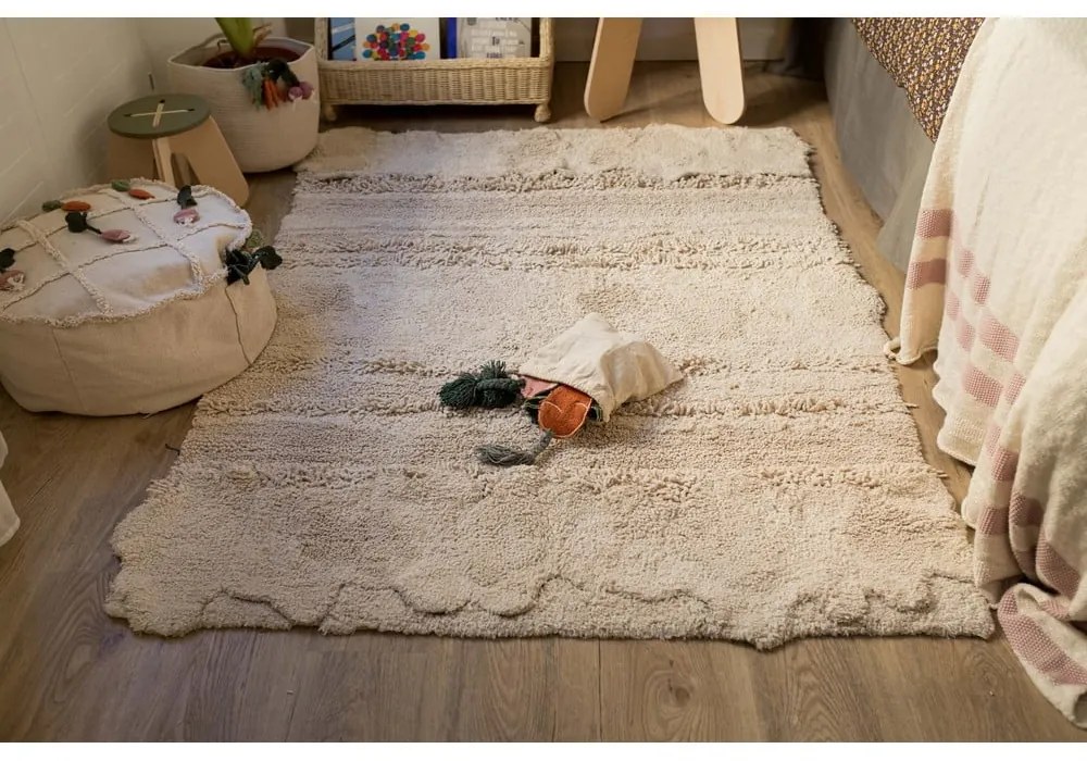 Кремав детски пуф Tic-Tac-Toe – Lorena Canals