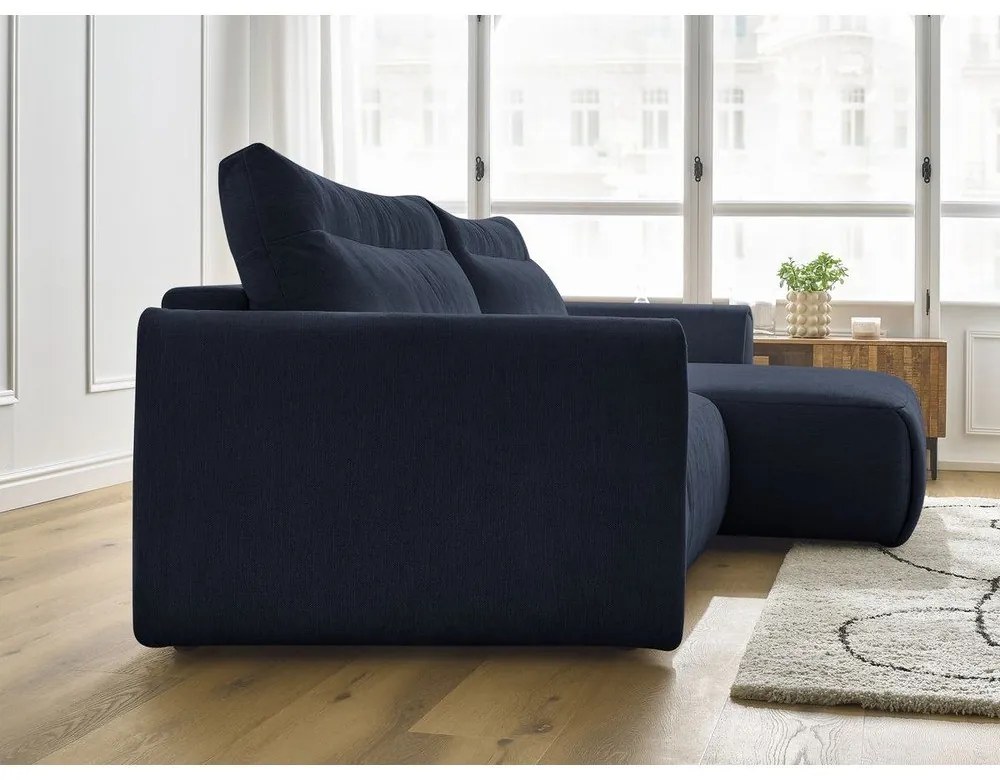 Тъмносин ъглов диван Aden – Bobochic Paris