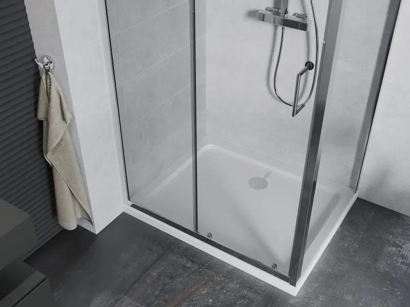 Mexen Apia разтегателна душ кабина 120 x 90 см, прозрачна, хром + тънък