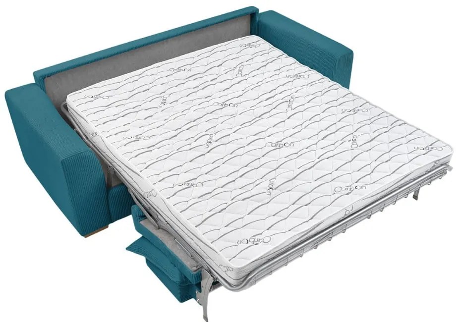 Син разтегателен диван от рипсено кадифе 225 cm Augustin – Bobochic Paris