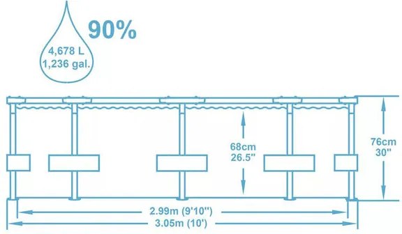 Басейн Bestway Steel Pro с метална конструкция, 3.05 м., с/без помпа