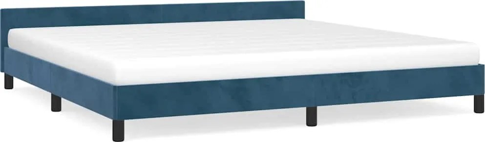 347595 vidaXL Рамка за легло без матрак, тъмносиня, 200x200 см, кадифе