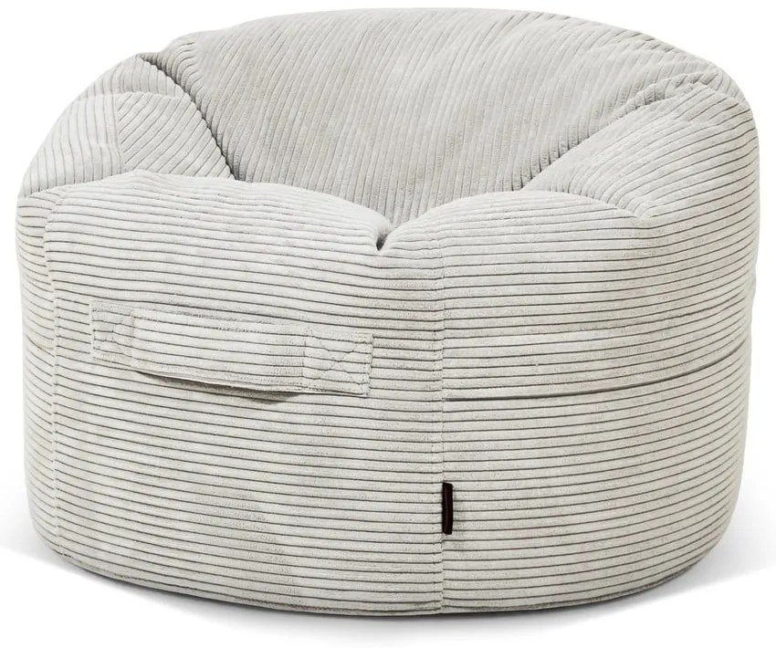 Кремав детски пуф от рипсено кадифе Roll 80 – SLOWDOWN