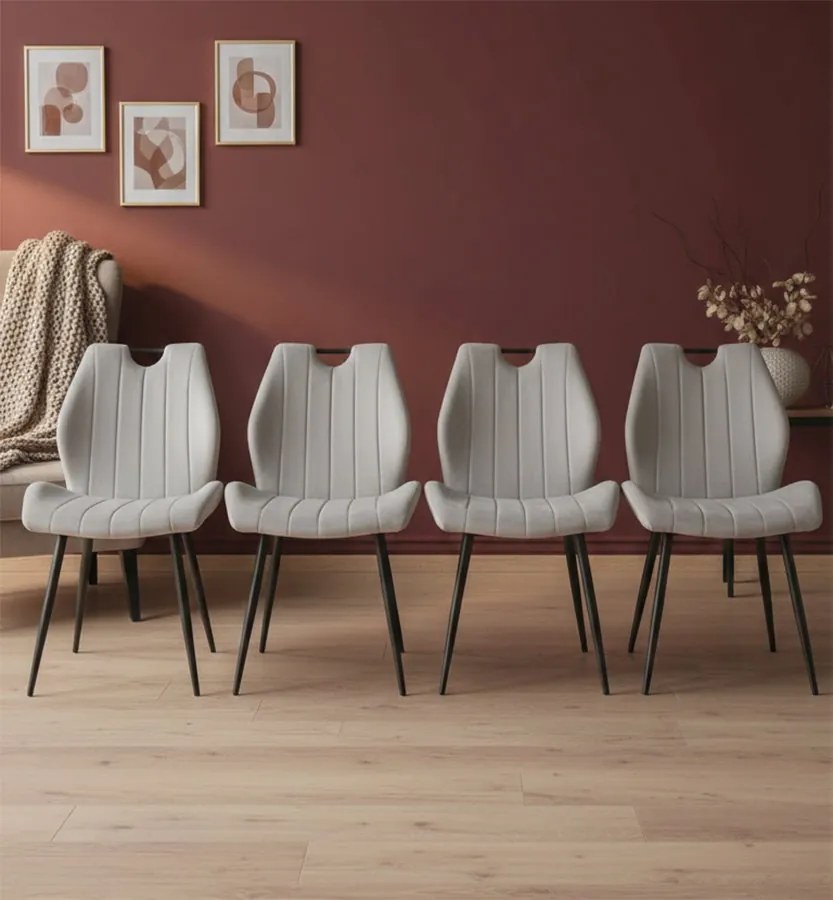 Стол Arco Velvet-Светъл Сив (4) парчета