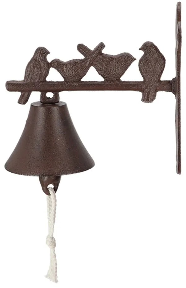 Чугунена камбана за стена с декоративни птици Esschert Design - Esschert Design