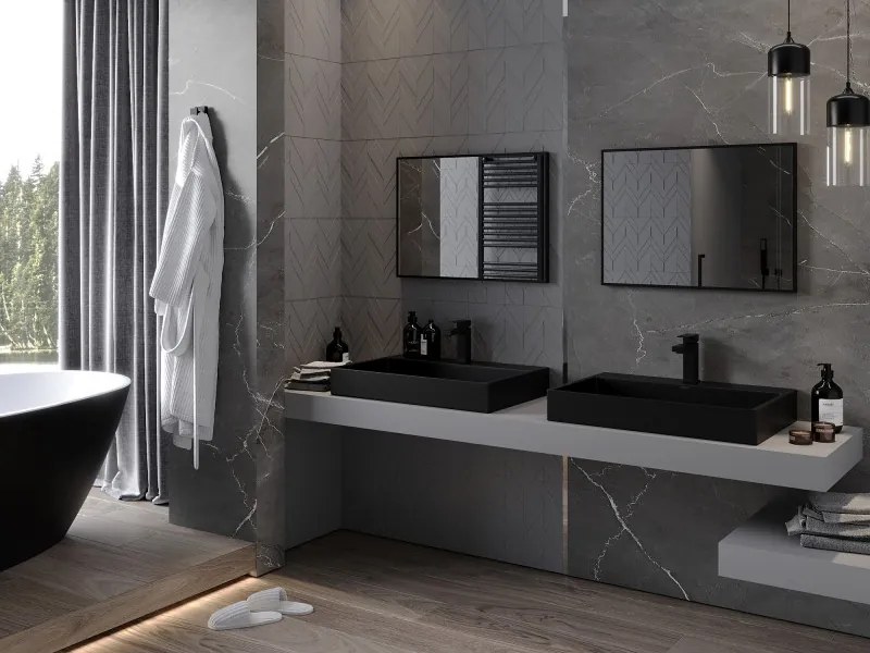 Mexen Loft правоъгълно огледало за баня 70 x 50 см, черна рамка - 9852-070-050-000-70