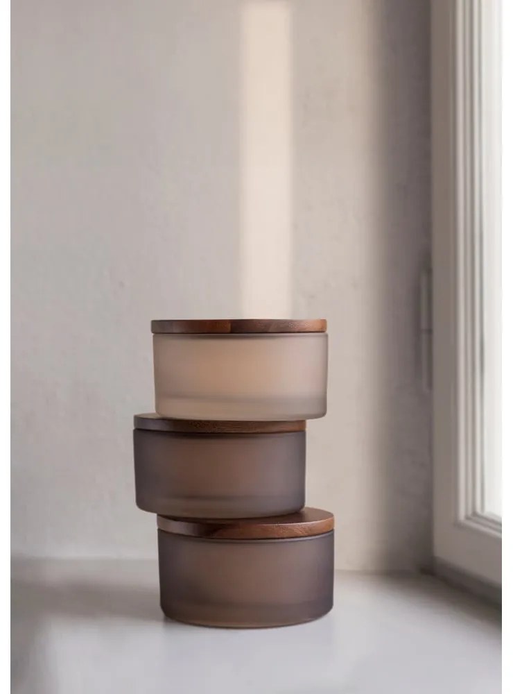 Кафяв стъклен органайзер за баня за памучни тампони Modest – Mette Ditmer Denmark