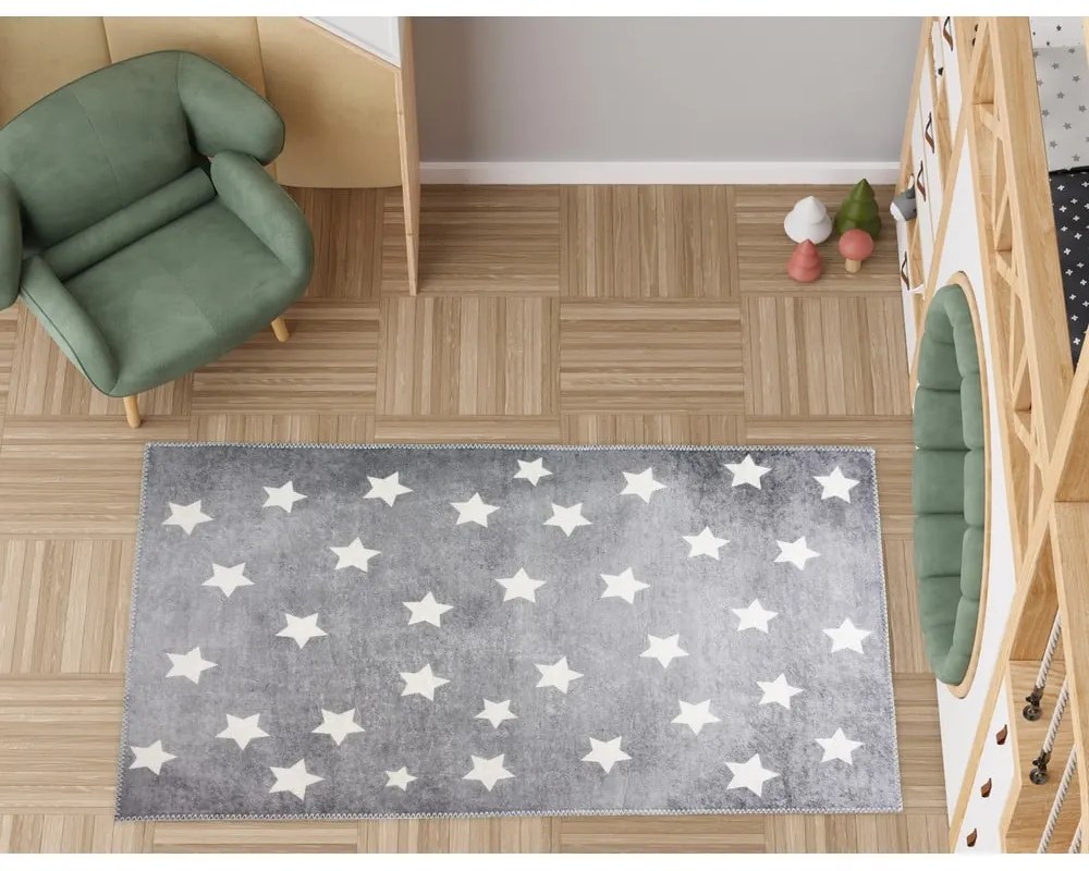 Сив детски килим подходящ за пране 160x230 cm Shining Stars – Vitaus