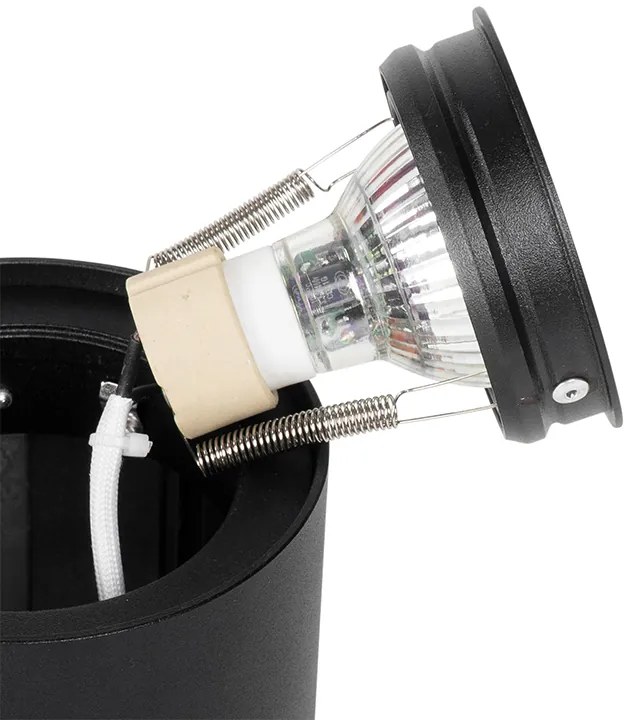 Модерен таванен прожектор черен въртящ се и наклоняващ се - Rondoo up