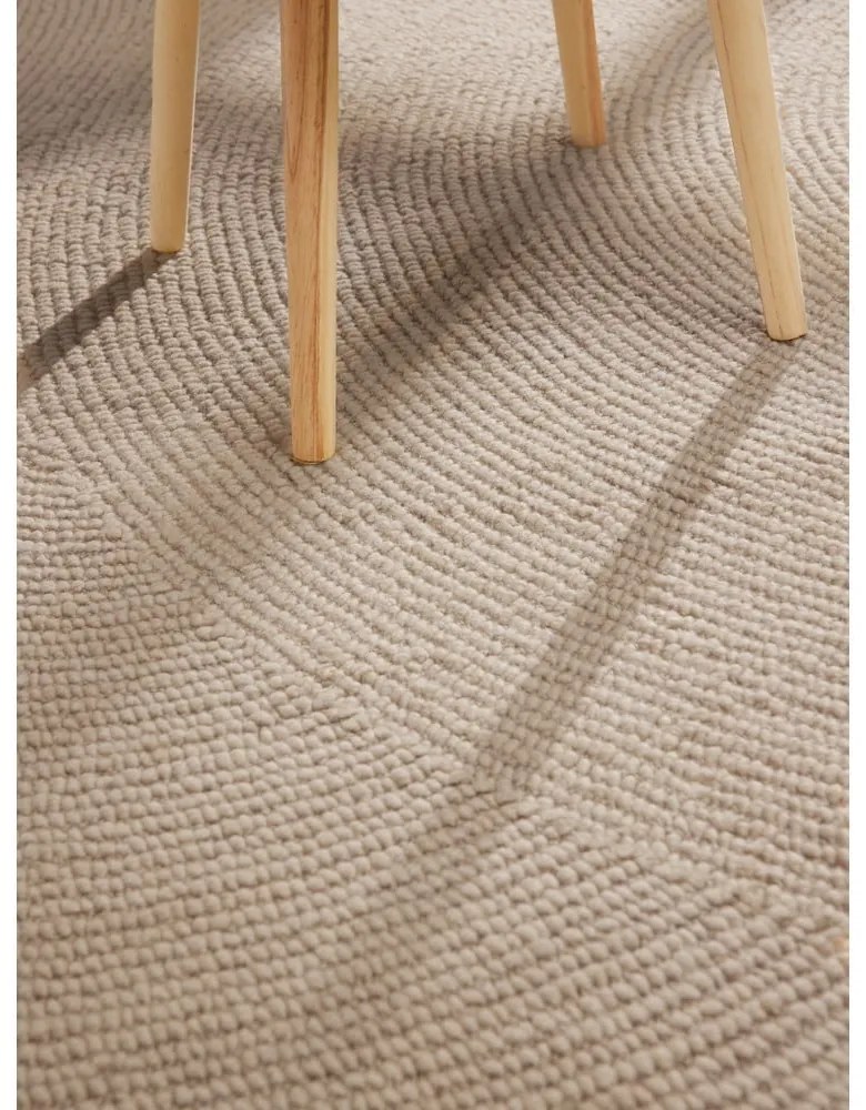 Бежов ръчно изработен вълнен кръгъл килим ø 200 cm Eleni Light Beige – Hanse Home