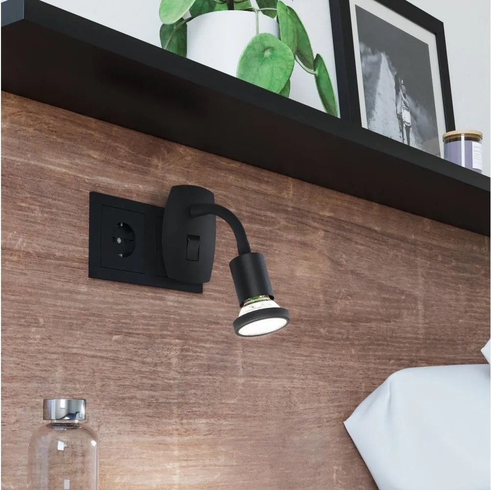 Eglo 300913 - LED осветително тяло за контакт PARRINI 1xGU10/4,5W/230V черно