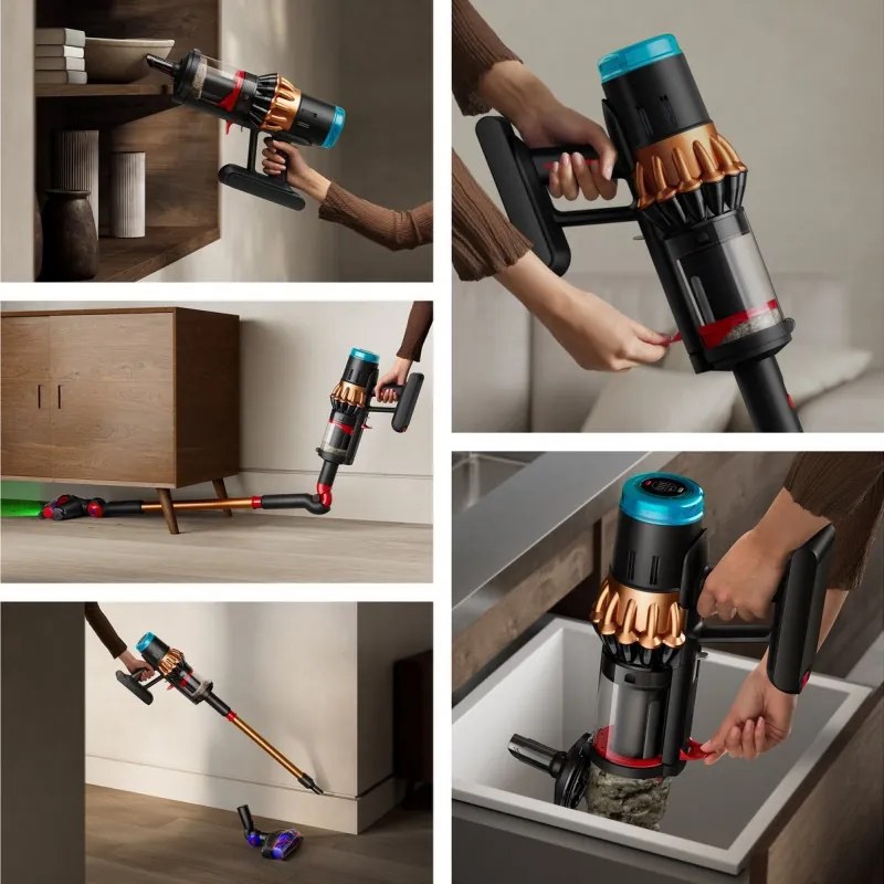 Вертикална прахосмукачка Dyson V16 Piston Animal 492963-01, 315AW, 900W, 1.3 л, 70 мин, CleanCompaktor™, Hyperdymium™, MyDyson™, HEPA, LCD, Черен/мед