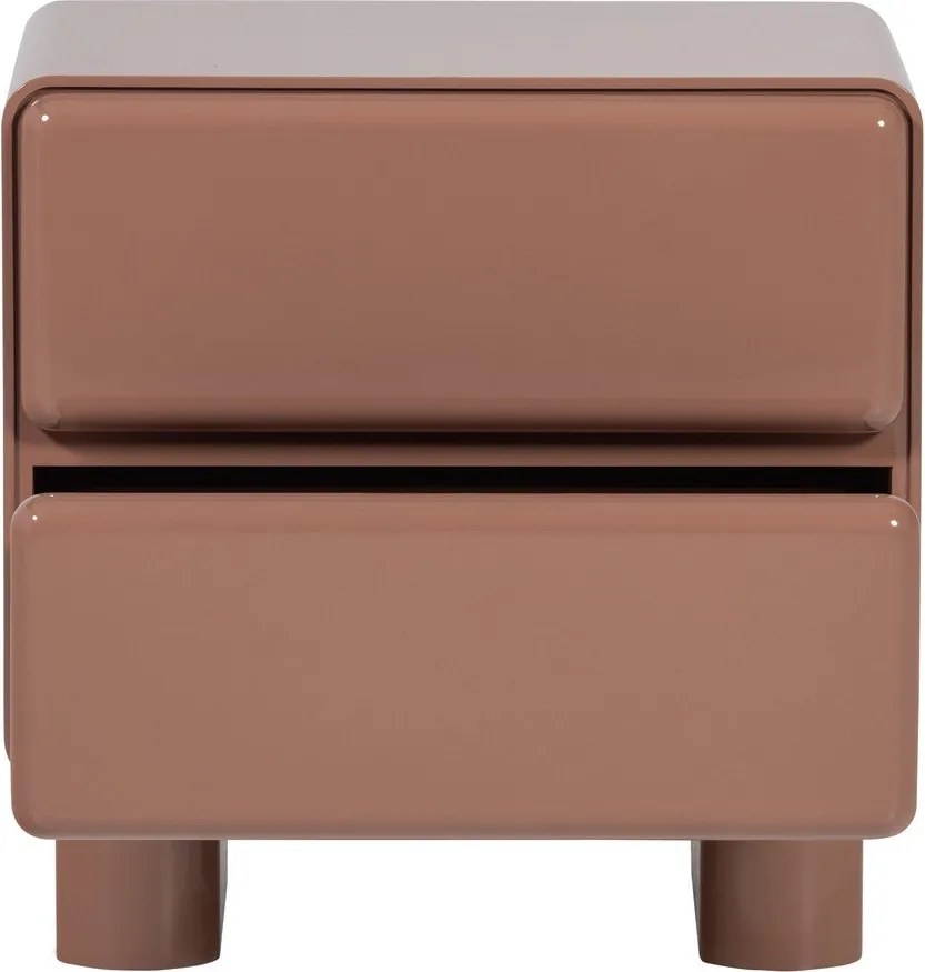 Розово гланцово нощно шкафче Lustra – WOOOD