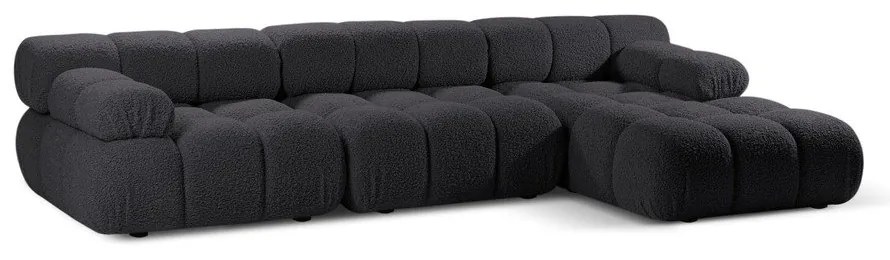 Антрацитен модулен ъглов диван от букле (десен ъгъл) Bellis – Micadoni Home