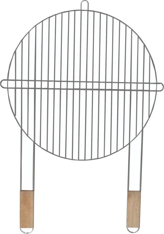 Решетка за грил Master Grill & Party MG257, 51 см, Дървени дръжки, Хром