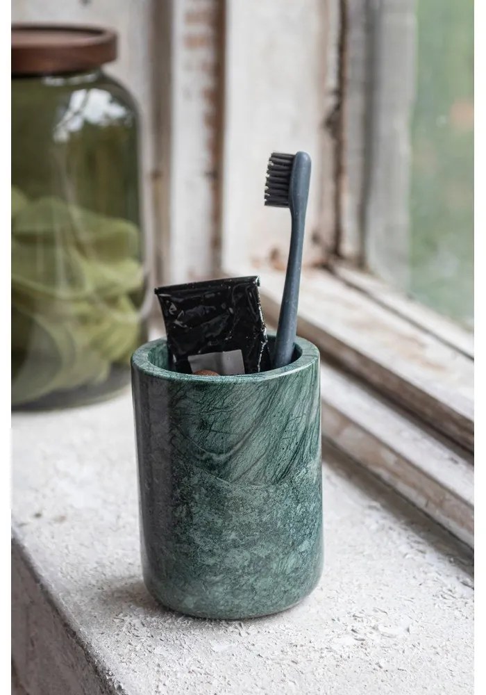 Тъмнозелена мраморна чаша за четки за зъби Marble – Mette Ditmer Denmark