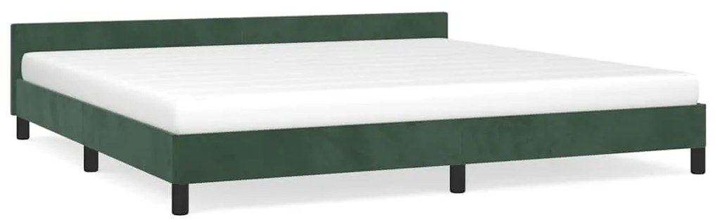 347594 vidaXL Рамка за легло без матрак, тъмнозелена, 200x200 см, кадифе