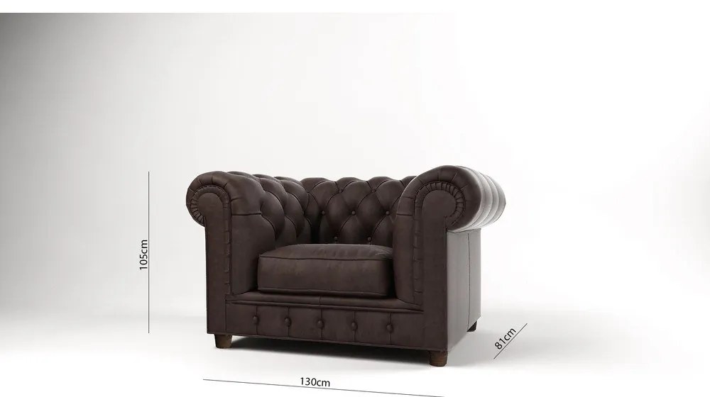 Тъмнокафяво кадифено кресло Cambridge - Ropez