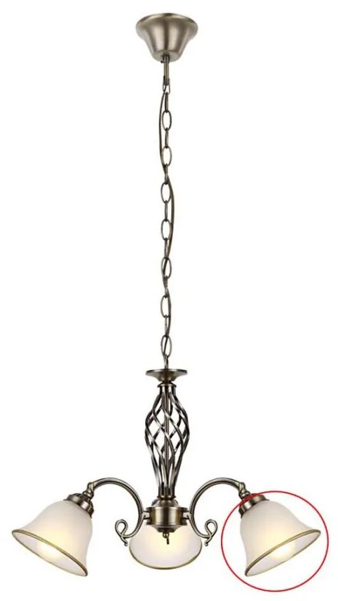 Globo - резервно стъкло за полилей ODIN E27, бяло, Ø 16 см