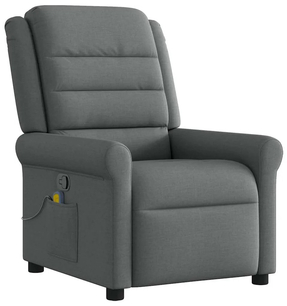 4015647 vidaXL Масажен наклоняем стол, тъмносив, текстил