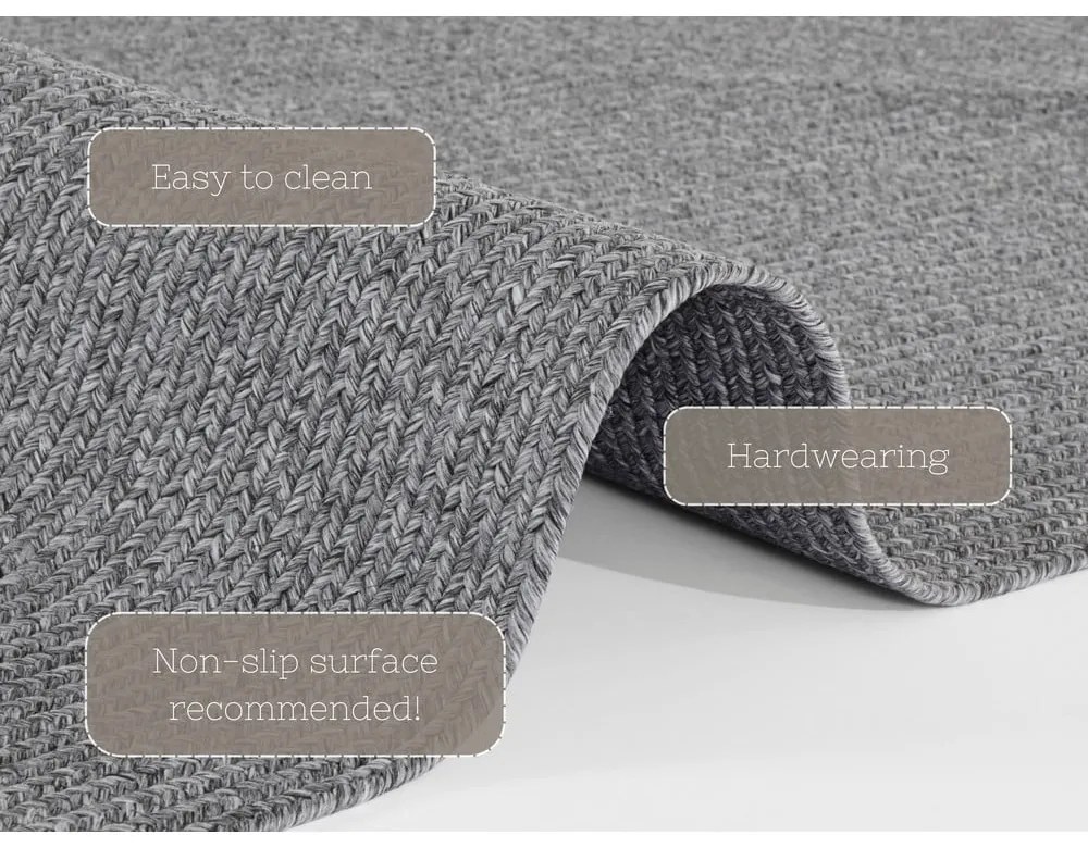 Сив кръгъл външен килим ø 200 cm - NORTHRUGS