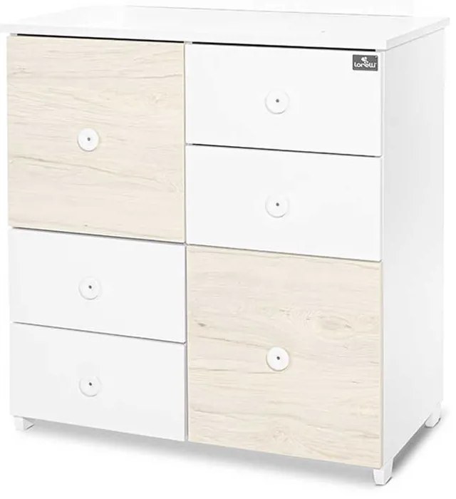 LORELLI Classic Шкаф с повивалник БЯЛО/СВЕТЪЛ ДЪБ