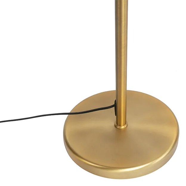 Подова лампа бронз с бял абажур и регулируема ръка - Ladas Deluxe