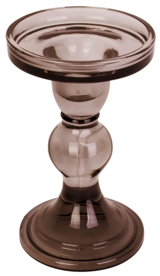 Кафяв стъклен свещник Изкуство Glass Art - PT LIVING
