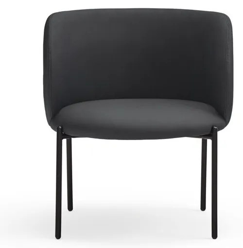 Черен фотьойл от изкуствена кожа Mogi - Teulat