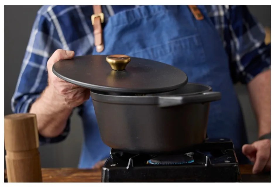 Гърне от излято желязо с капак подходящо за индукционен котлон 3,6 l – Holm