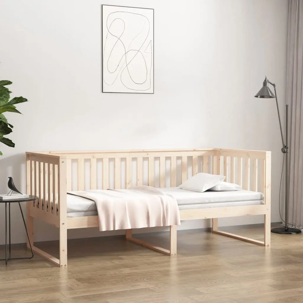 820871 vidaXL Дневно легло без матрак, 90x200 см, борово дърво масив