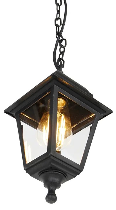 Класически външен висящ аплик черен IP44 - Capital