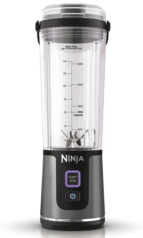 Преносим блендер Ninja Blast BC151EUBK, 7.4W, 530 мл, Стоманен нож с 6 остриета, Трошене на лед, До 10 цикъла, Без BPA, USB-C, Черен