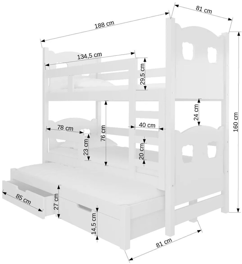 Двуетажно легло Sero plus 3B-Fusiko-Prasino