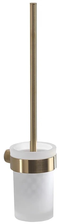 Бяла/златна стенна стъклена четка за тоалетна Gedy Pirenei – Sapho