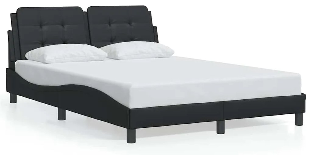 3208177 vidaXL Рамка за легло без матрак Zadar, черна, 140x190 см изкуствена кожа
