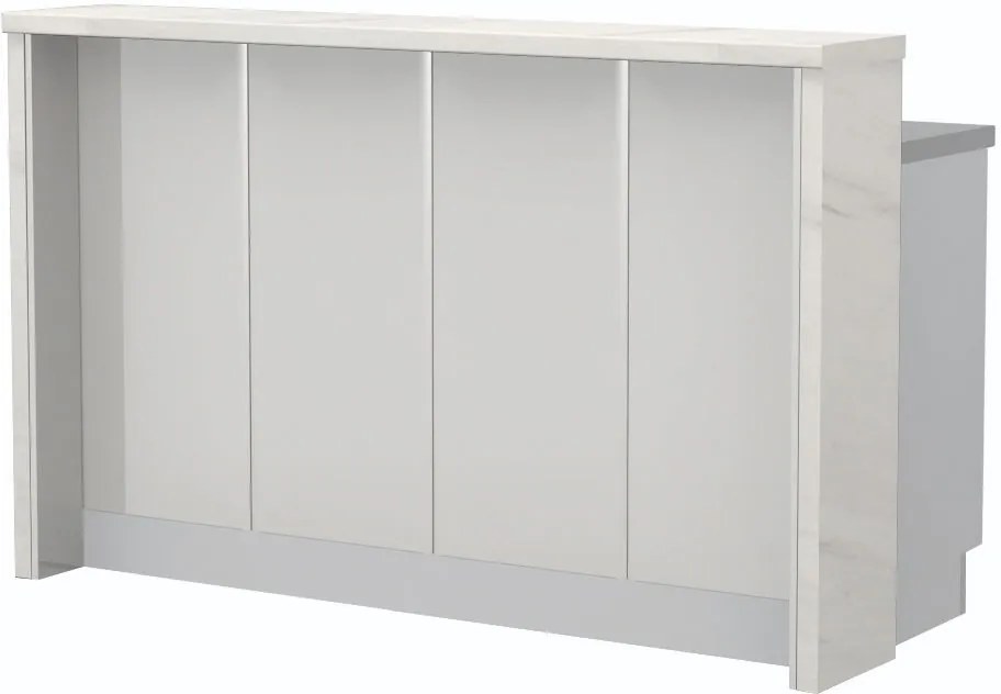 Островна кухненска пейка Modena-Length: 160 cm.-White glossy-White Marble
