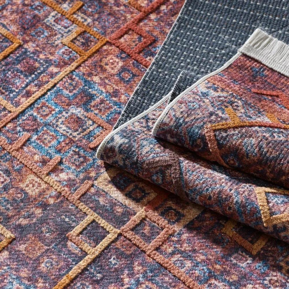 Цветен висококачествен килим с ресни в бохо стил Ширина: 120 см | Дължина: 180 см