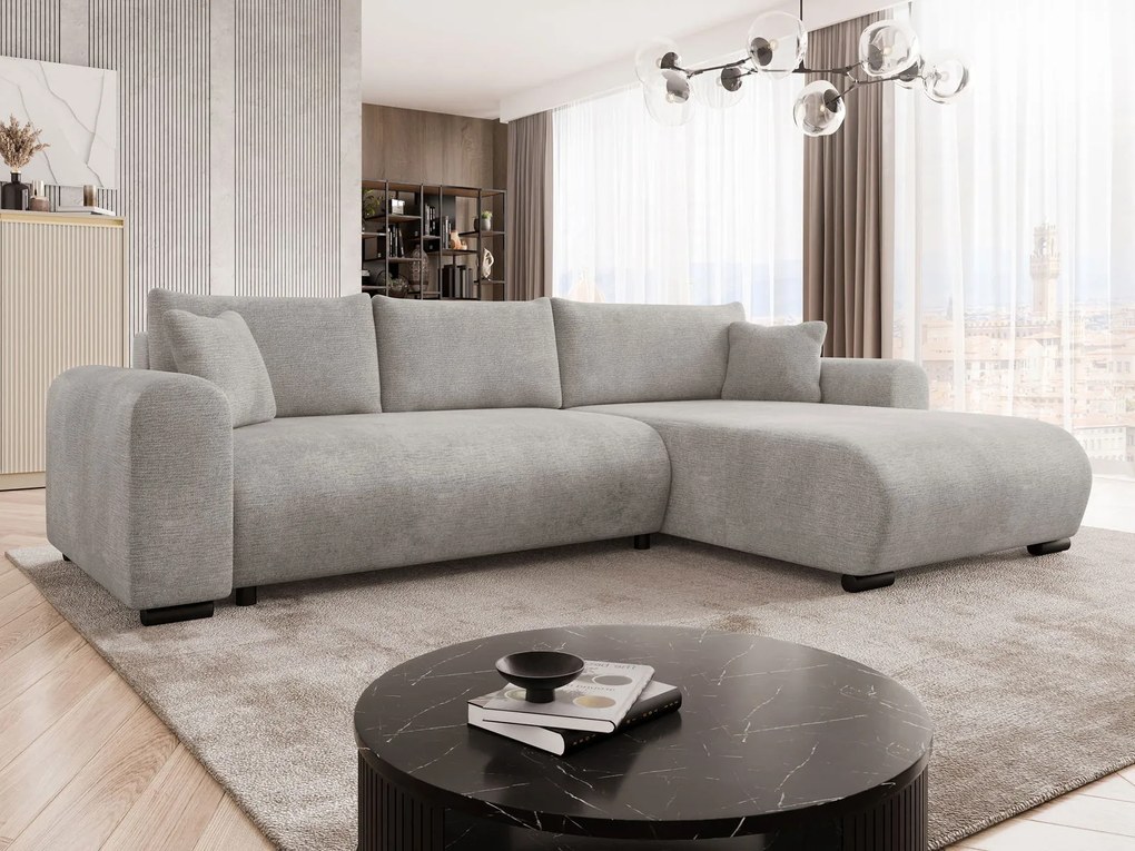 Ъглов диван Merkos-Светло сиво