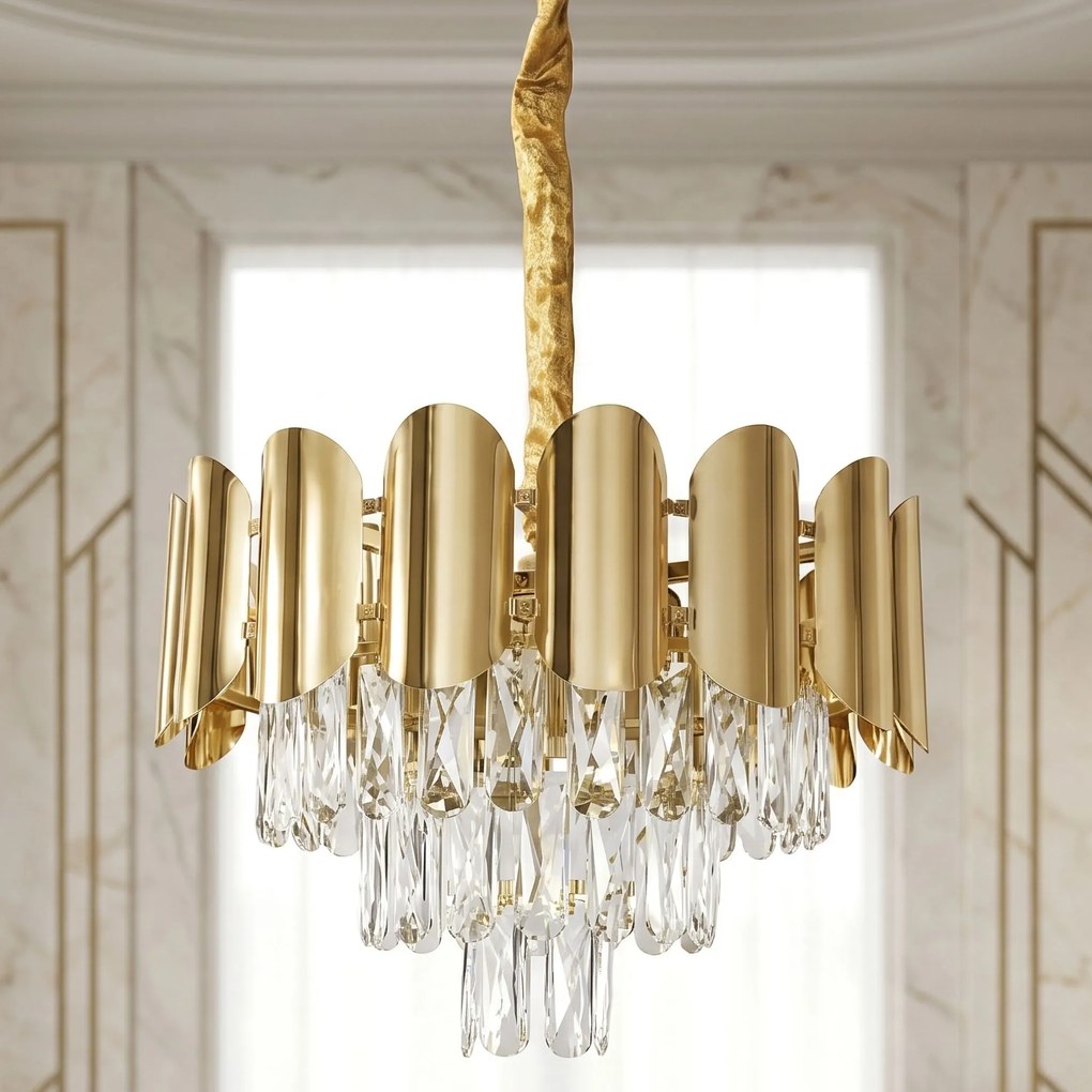 Кристална висяща лампа SWE099-CP 40cm GOLD