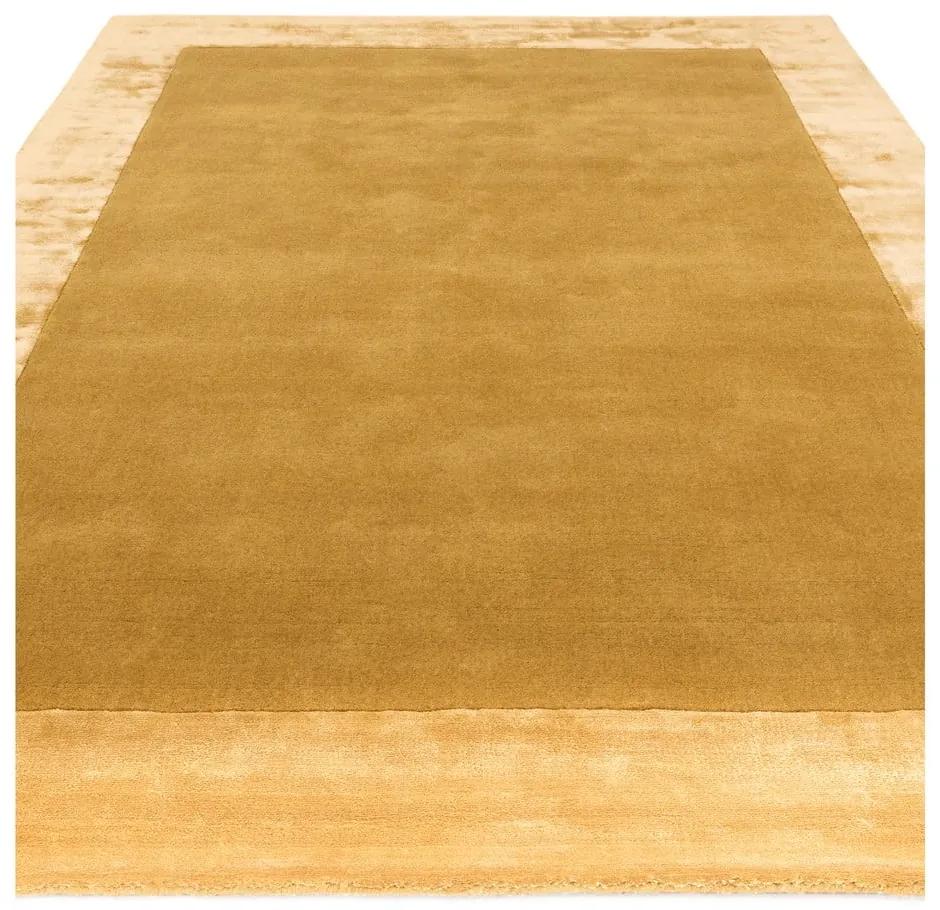 Ръчно изработен килим със смес от вълна в цвят жълта охра 160x230 cm Ascot – Asiatic Carpets