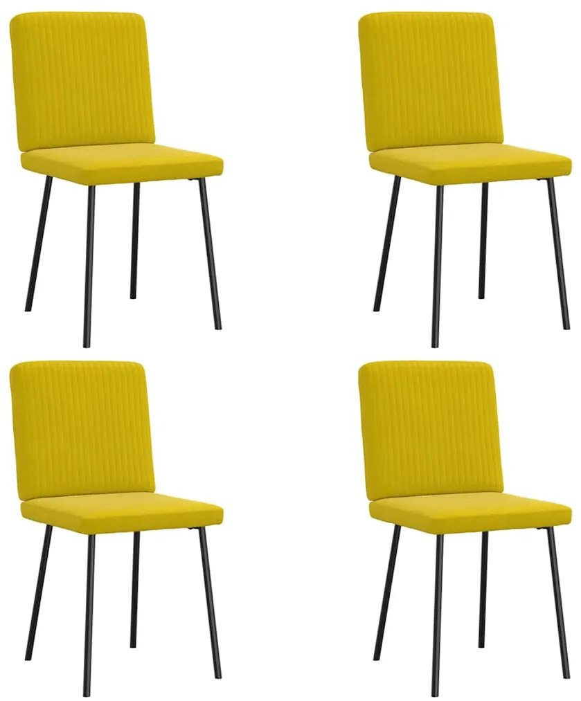 3315293 vidaXL Трапезни столове, 4 бр, жълти, кадифе