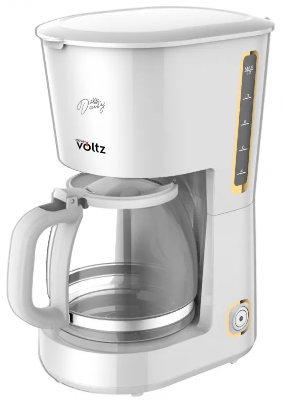 Кафемашина Oliver Voltz Daisy OV51170W, 700W, 1.25 л, Светлинен индикатор, Противокапкова система, Бял