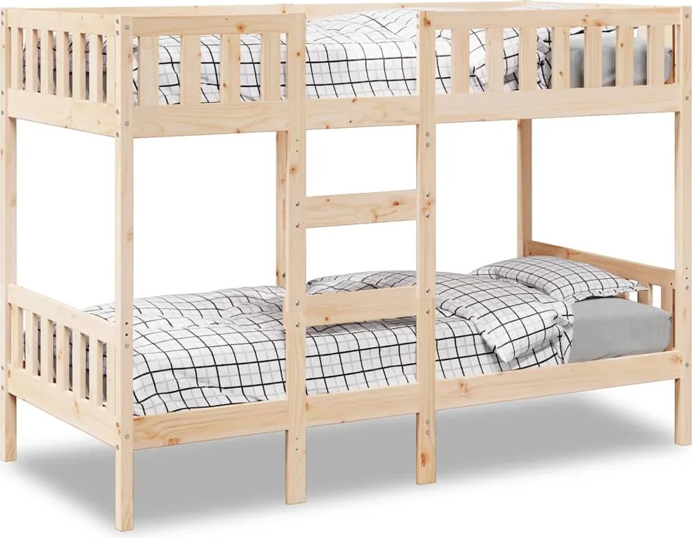 3308607 vidaXL Двуетажно легло, 75x190 см, борово дърво масив