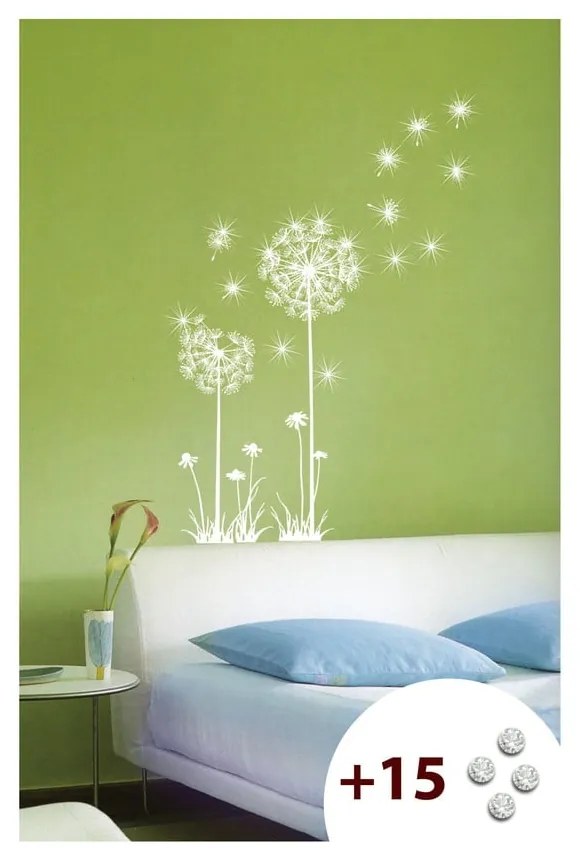 Комплект стикери и 15 кристала Сваровски Цветя на глухарче - Ambiance