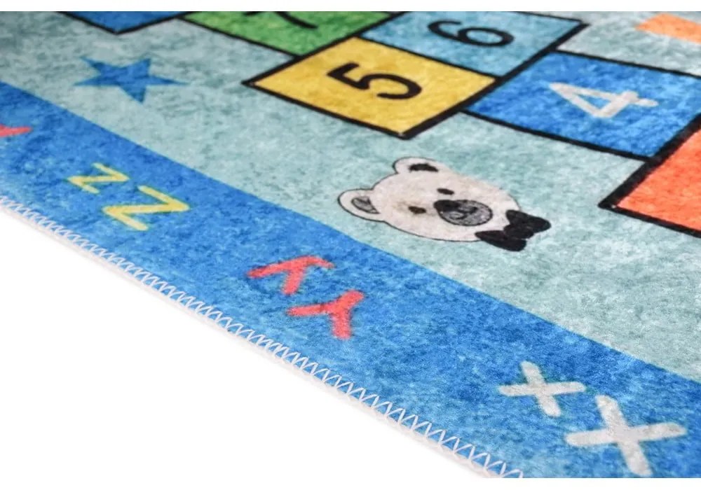 Синьо детско килимче за игра подходящо за пране 120x180 cm Hopscotch Blue – Vitaus