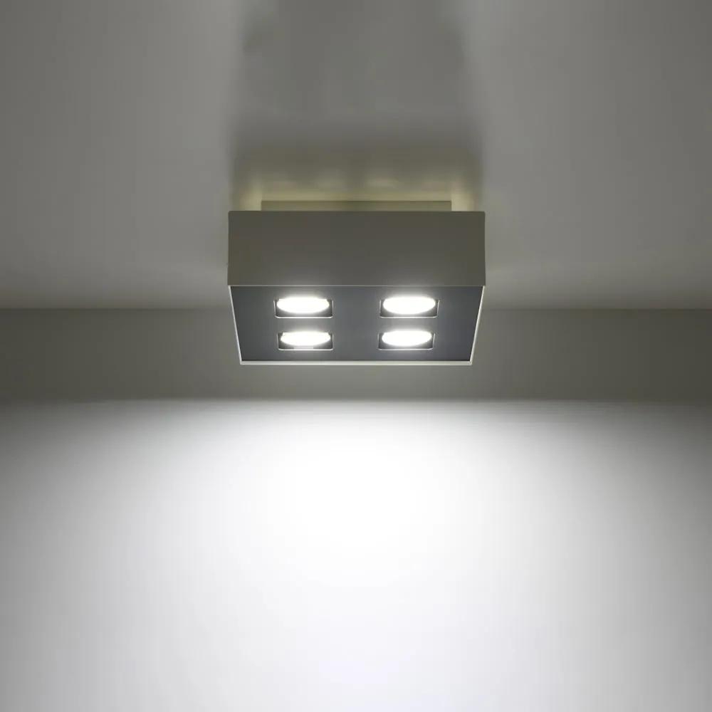 Бяло осветително тяло за таван с метален абажур 24x24 cm Hydra – Nice Lamps