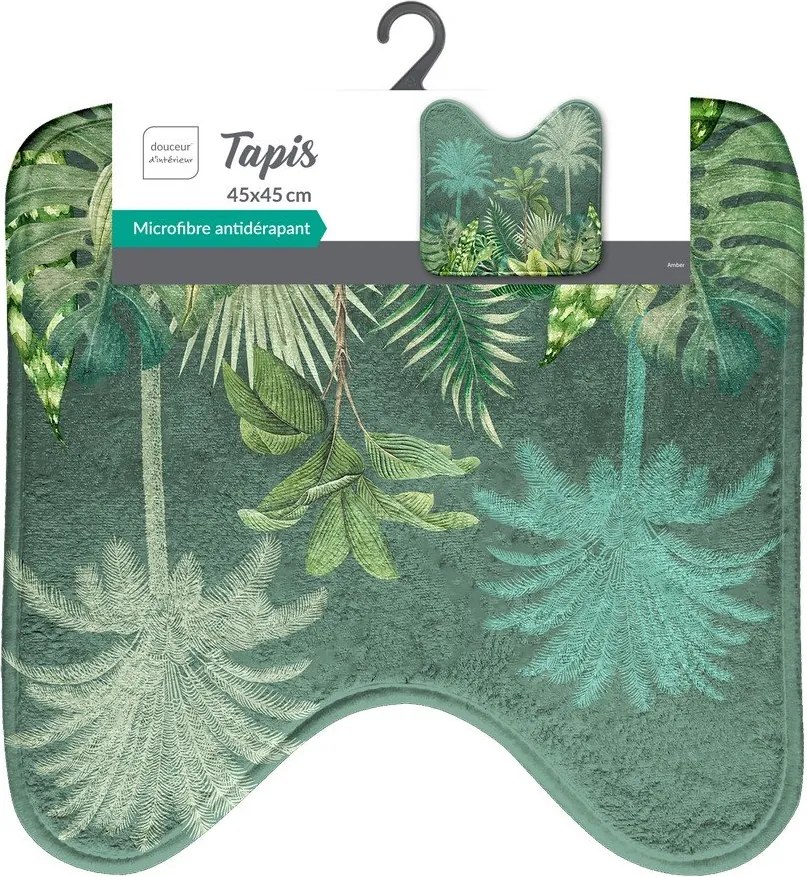 Зелен текстилен килим за баня WC 45x45 cm Vagabonde – douceur d'intérieur