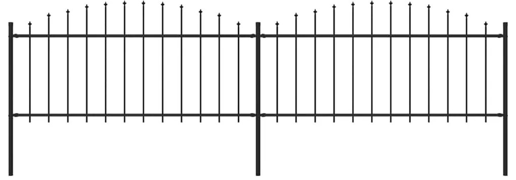 Sonata Градинска ограда с пики, стомана, (0,5-0,75)x3,4 м, черна